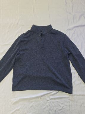 Men's Navy Quarter-Button Knit Sweater